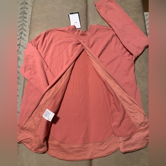 Nike Dri-fit Maternity Fit Reversible French Terry Pullover Top Canyon Pink Med - Picture 8 of 11